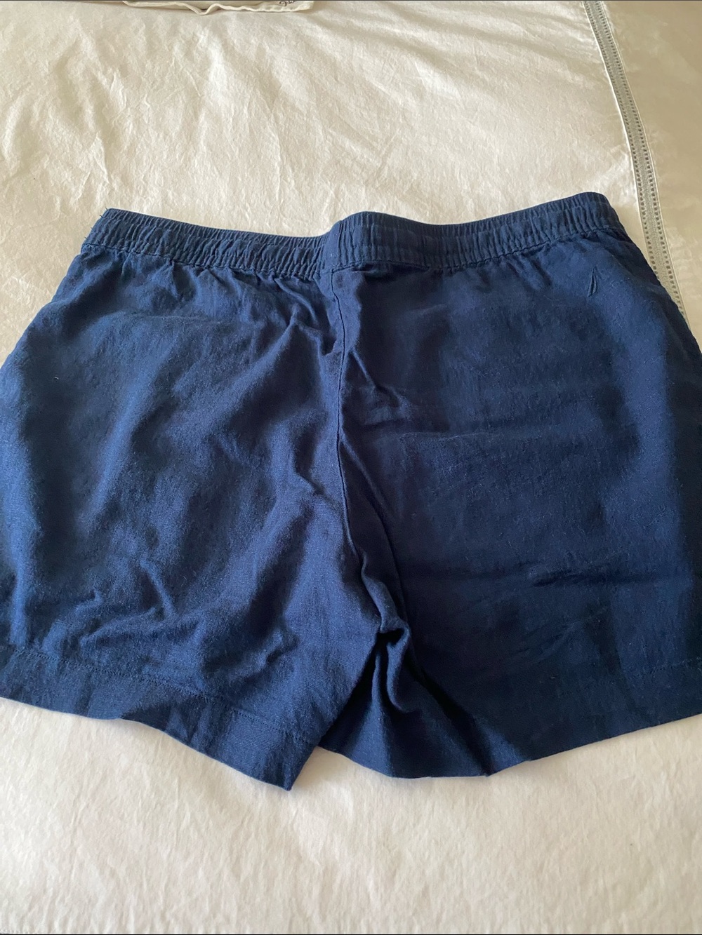 Nautica Navy Drawstring Linen-Blend Athletic Shorts - Picture 2 of 2